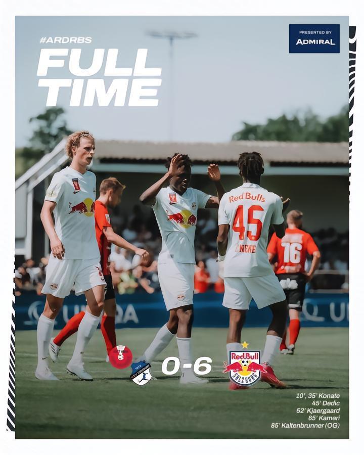 奥地利杯第一轮，萨尔茨堡红牛6:0淘汰阿达格晋级