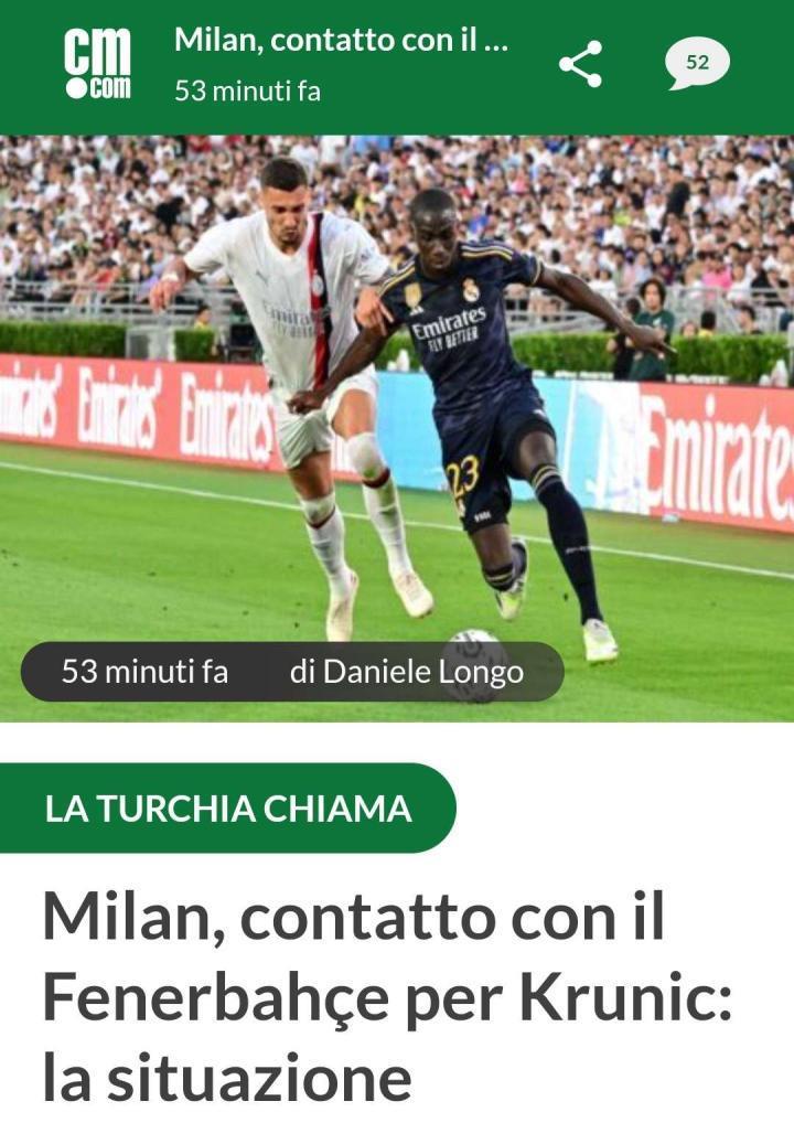 隆戈：费内巴切对克鲁尼奇感兴趣，皮奥利将其视为核