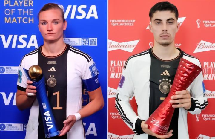 哈弗茨同款表情，德女足出局后，波普获得最佳球员但面色沉重