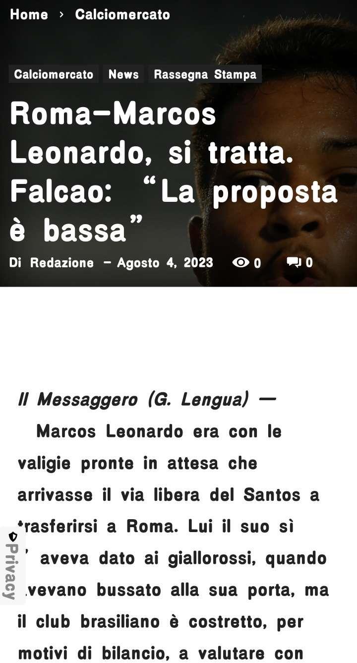 信使报跟队记者Lengua表示，除了马莱之外，罗