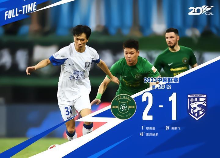 战报 | 谢鹏飞破门 武汉三镇负于浙江队
