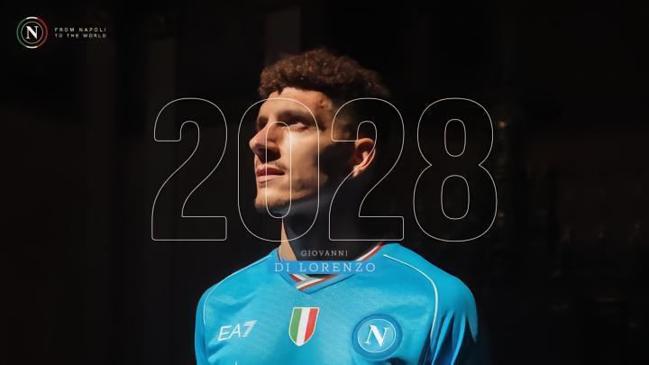 官方：那不勒斯队长迪洛伦佐与俱乐部续约至2028年