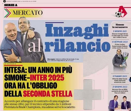 今日米体：因扎吉就像当年的曼奇尼：近期唯一一个在