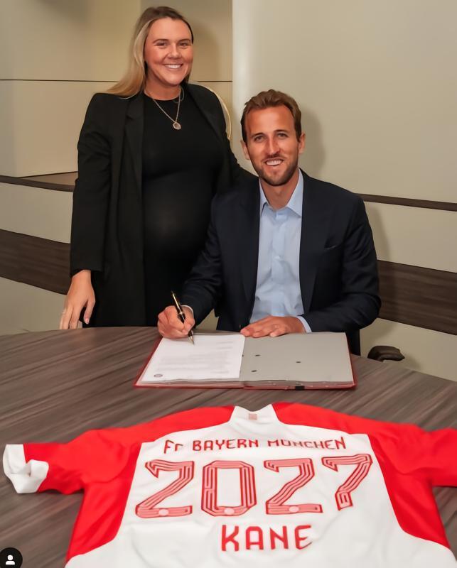 妻子祝贺凯恩加盟拜仁：为你感到骄傲，开始无与伦比的新旅程