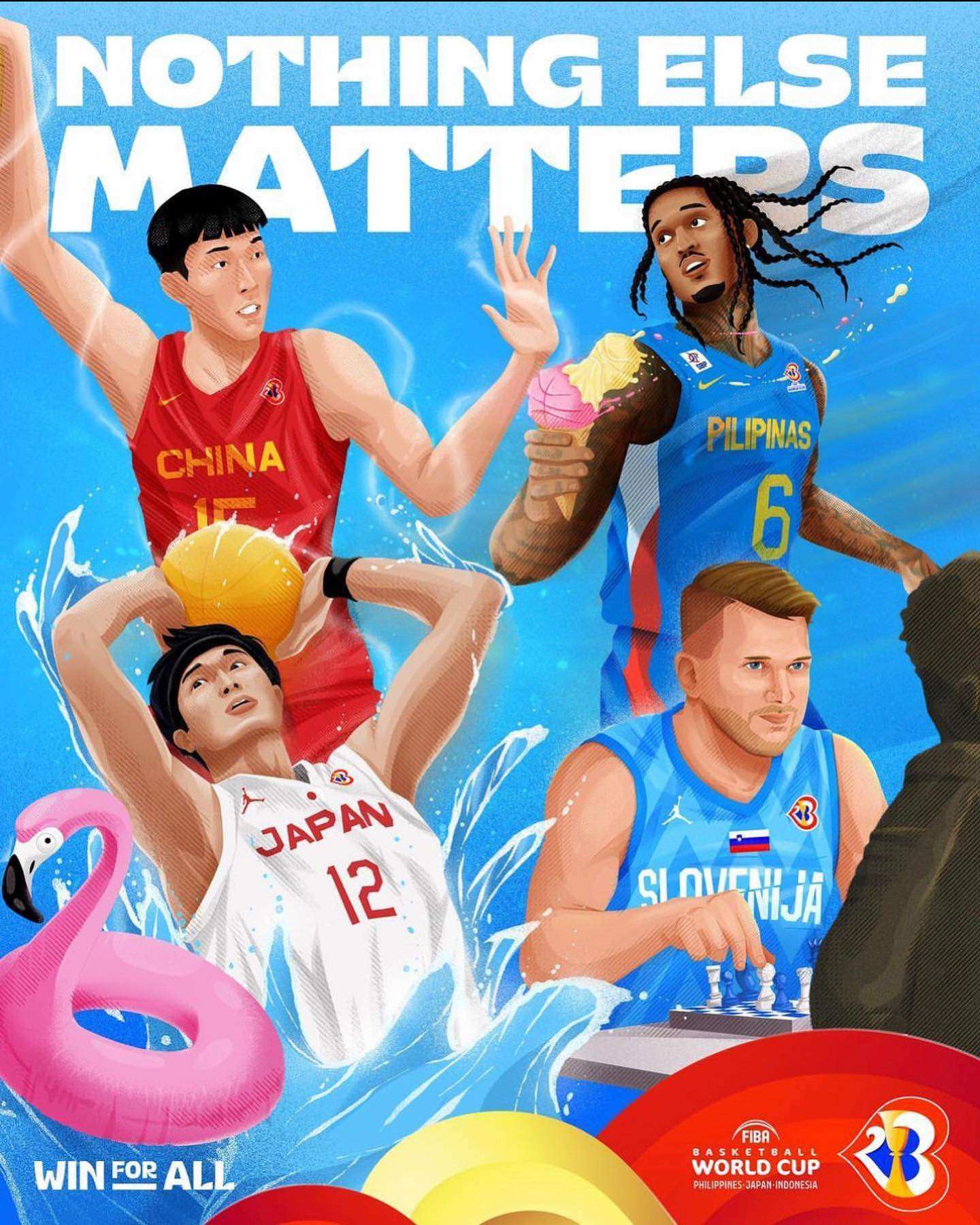 克拉克森晒世界杯手绘海报 中国球员周琦在列