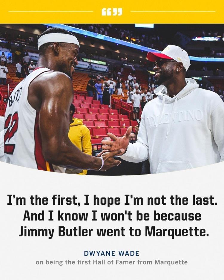 韦德谈成马奎特大学名人堂首人：我不会是最后一个 还有巴特勒