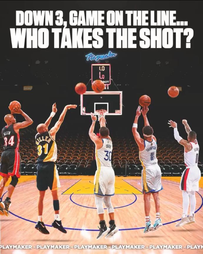 落后3分 仅剩一秒时间 你会选择谁来出手最后这记三分球？