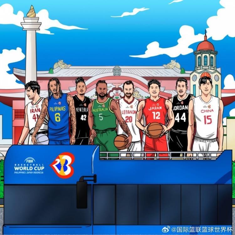 谁能直通奥运？男篮世界杯亚洲&大洋洲各队球星卡通照