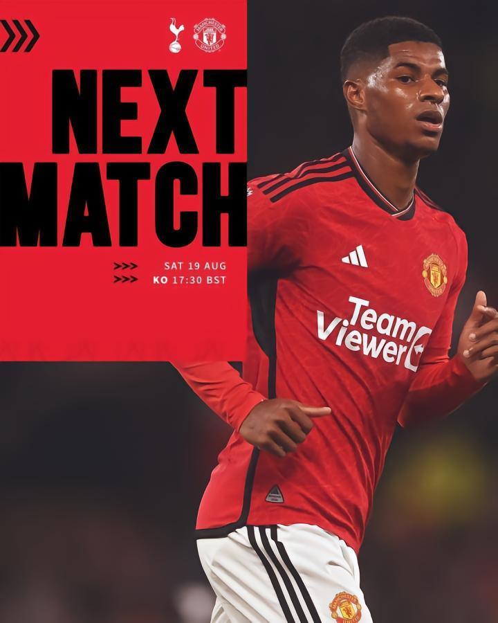 曼联发布客战热刺预热海报：拉什福德单人出镜