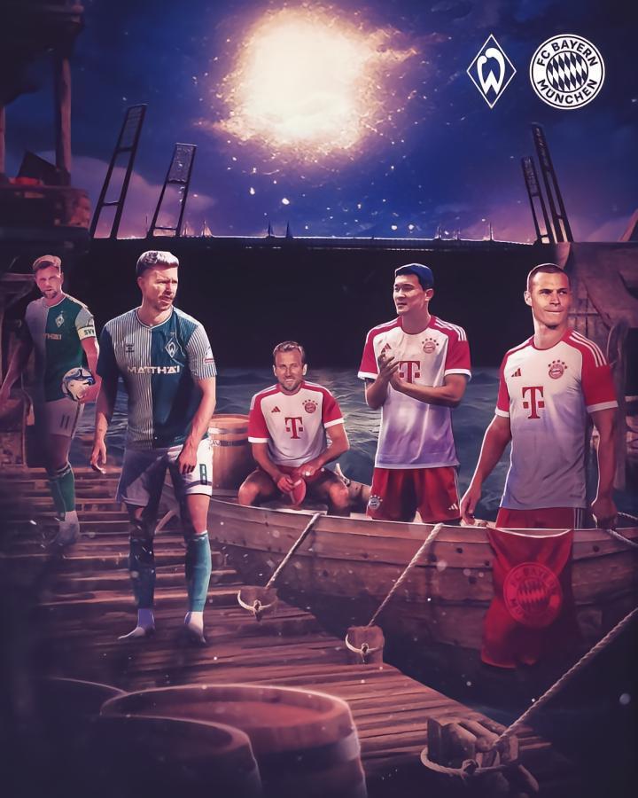 开启卫冕之旅，拜仁发布新赛季德甲首战海报：凯恩领衔出镜