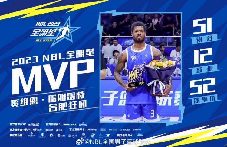 合肥狂风外援哈姆雷特得到51分12板率队取胜 荣膺NBL全明星赛MVP