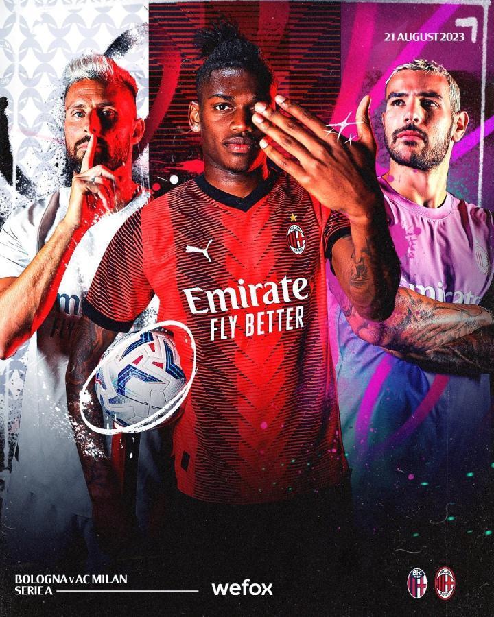 AC米兰发布新赛季意甲首战海报，拉斐尔-莱奥领衔