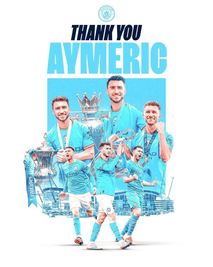 拉波尔特：很自豪过去六年效力曼城，我将永远是曼城球迷