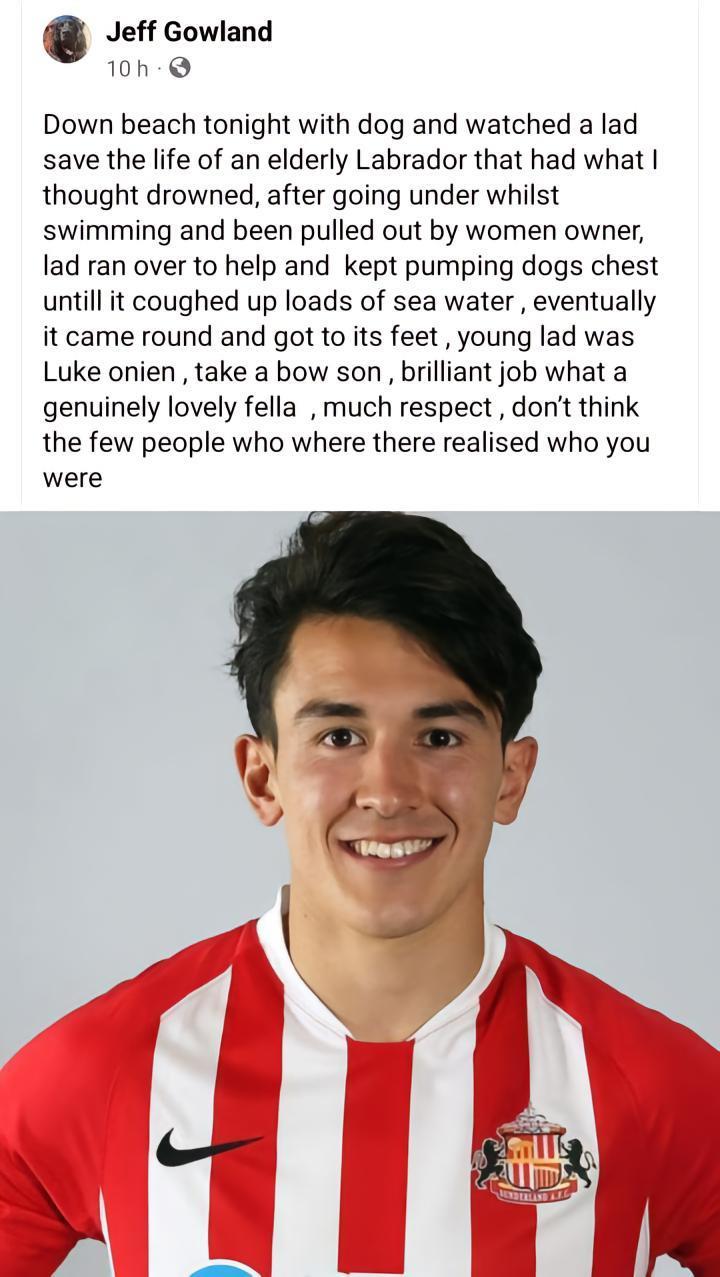 目击者证实，桑德兰球员卢克-奥尼恩（Luke O