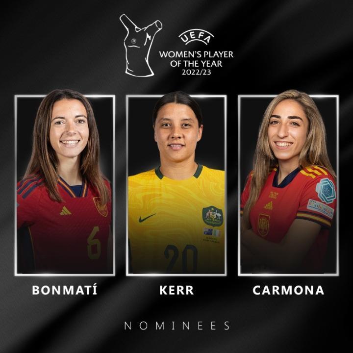欧足联22/23年度最佳女足球员提名：克尔、邦马蒂与奥尔加