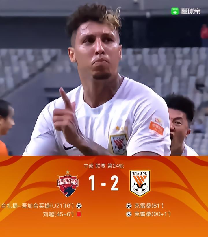 山东2-1逆转深圳落后海港9分，克雷桑绝杀 双响