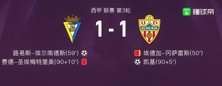 加的斯1-1阿尔梅里亚，路易斯-埃尔南德斯，凯基破门