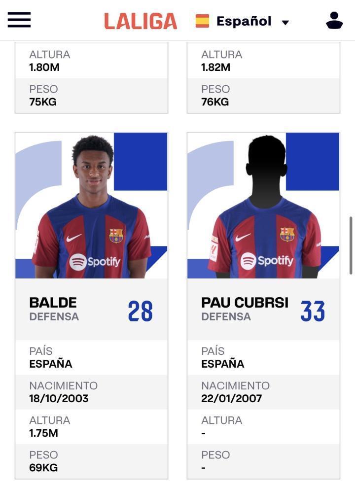 西甲官方：巴萨为16岁中卫库巴西完成注册