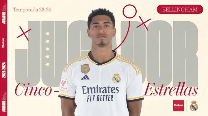 场场C！官方：贝林厄姆当选皇马八月最佳球员