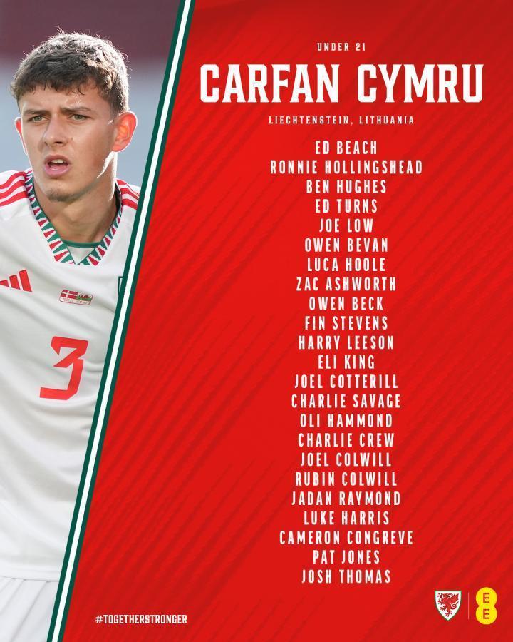 据威尔士U21国家队所发布的U21国家队名单，莫