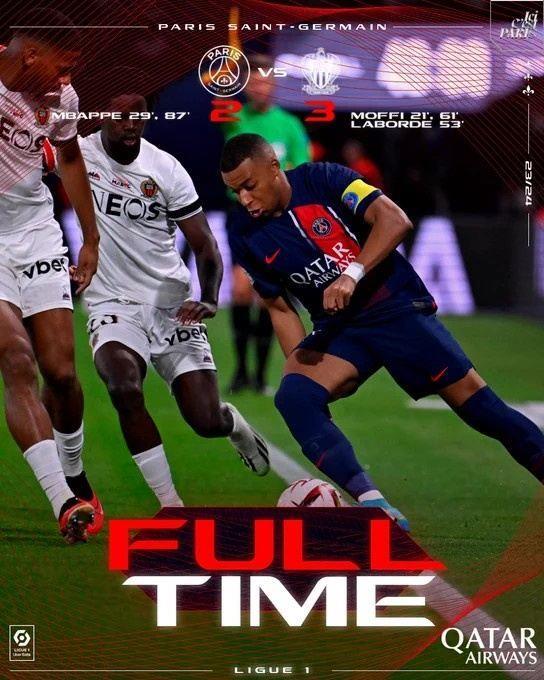 巴黎vs尼斯全场数据：控球七三开，射门12-14、射正3-8