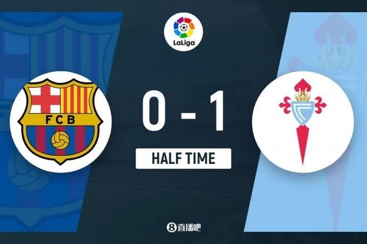 半场-巴萨0-1塞尔塔 孔德鲁莽放铲致丢球德容疑似伤退加维染黄