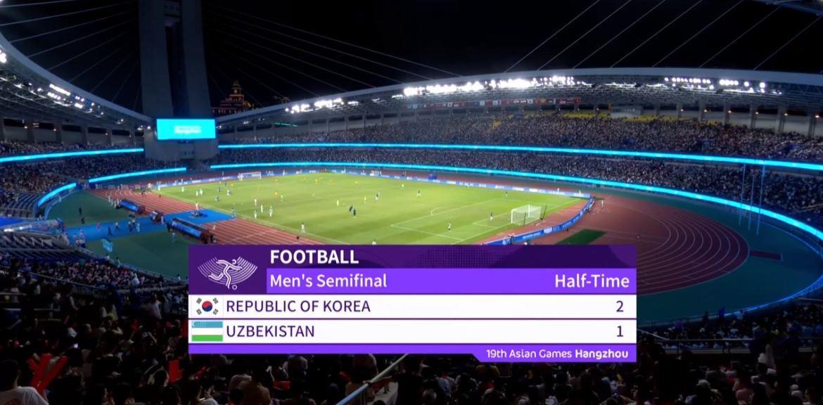 半场-韩国2-1乌兹别克斯坦 郑优营双响贾诺利迪诺夫任意球破门