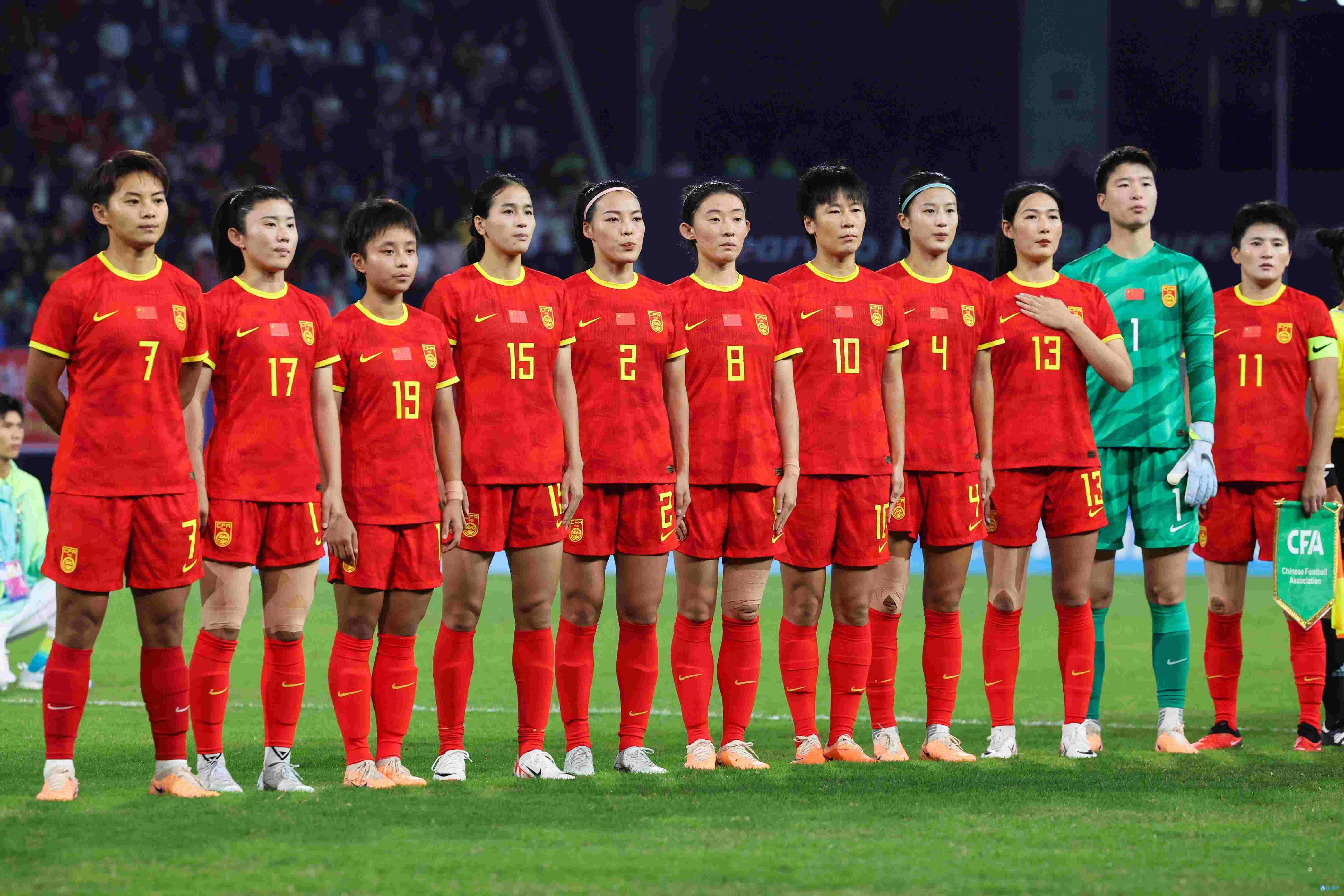 半场数据统计：中国女足全面占优，乌兹别克斯坦女足0射门0角球