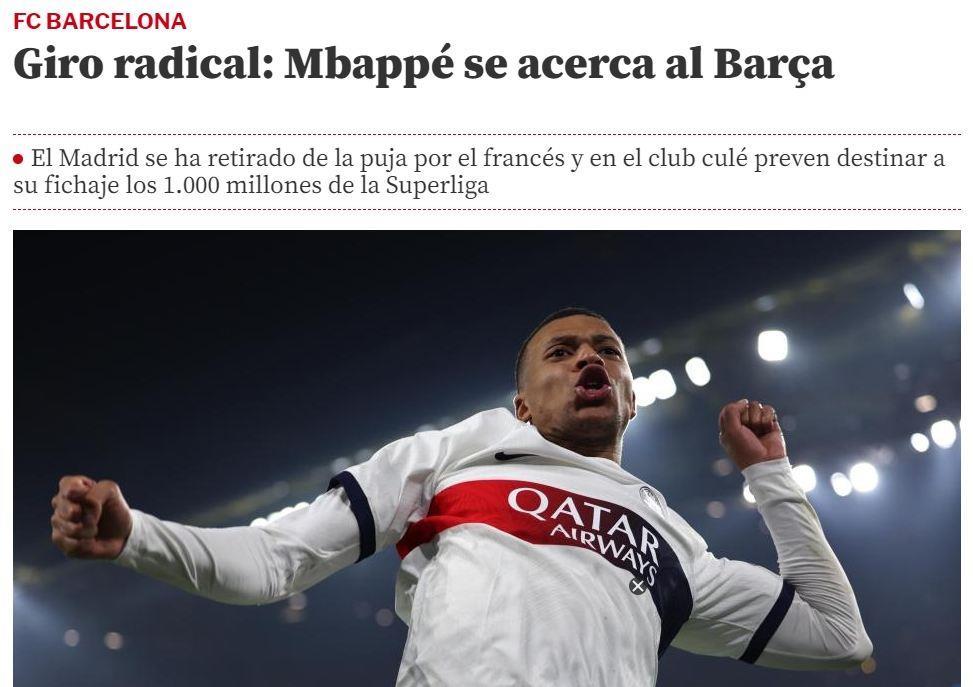 愚人节新闻来啦世体：皇马退出竞购，姆巴佩未来接近加盟巴萨