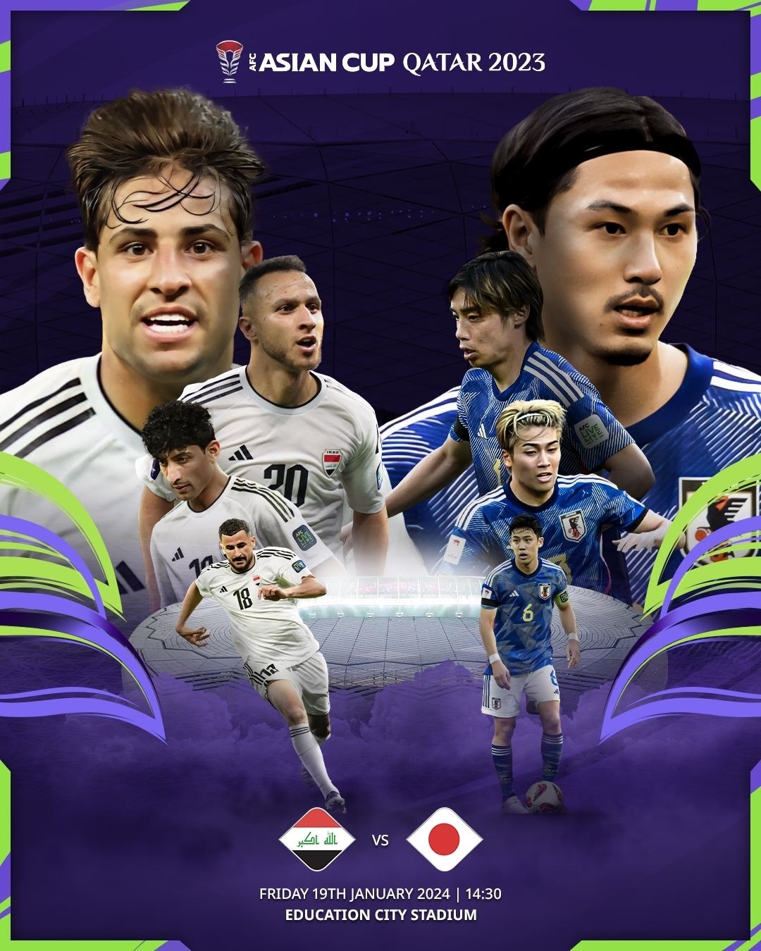 亚洲杯-伊拉克vs日本首发：久保建英、铃木彩艳先发，三笘薰伤缺