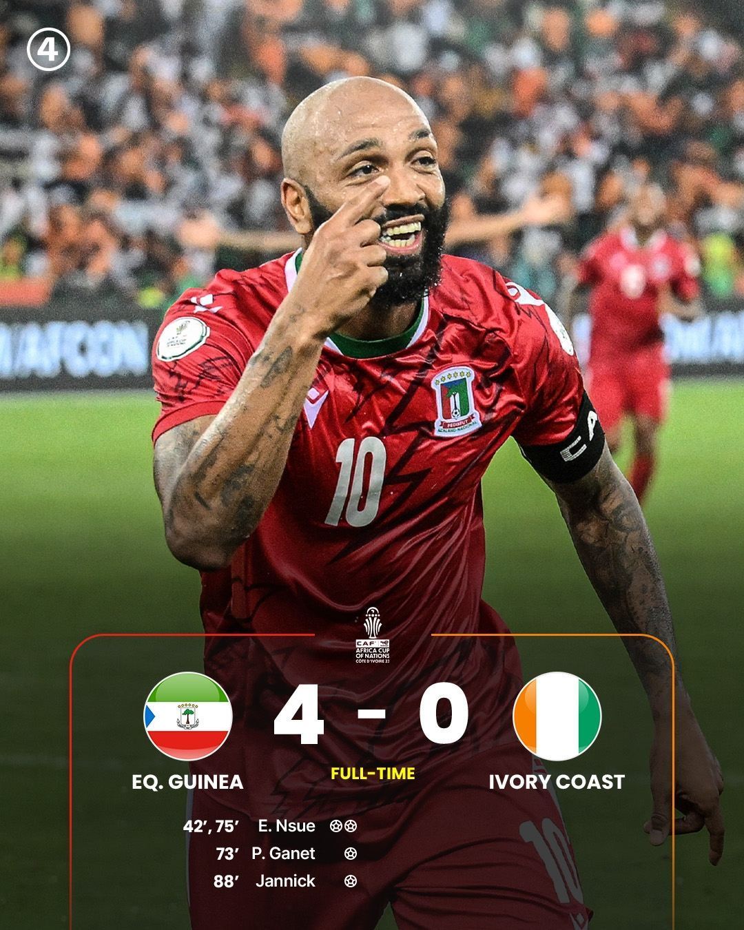比国足低9位赤道几内亚FIFA第88 4-0科特迪瓦第1出线&1年半没输