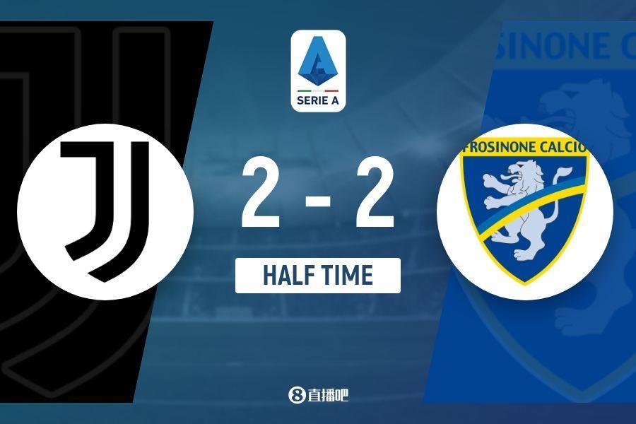 半场-麦肯尼两助弗拉霍维奇双响 尤文2-2弗洛西诺内