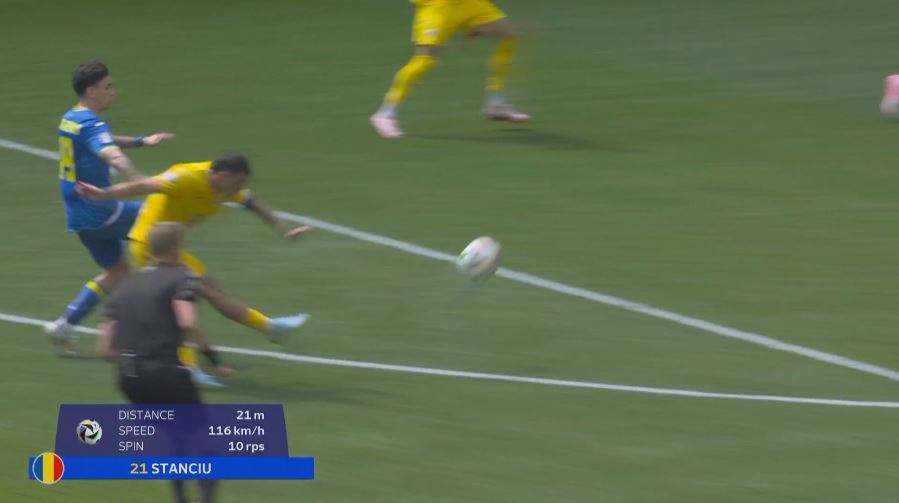 本届欧洲杯目前最佳进球？斯坦丘世界波预期进球0.02，球速116km/h