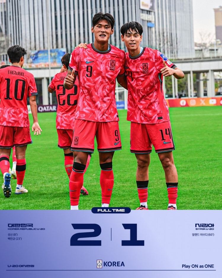 足球比分_U20亚洲杯-韩国2-1险胜叙利亚收获开门红 成信传射建功