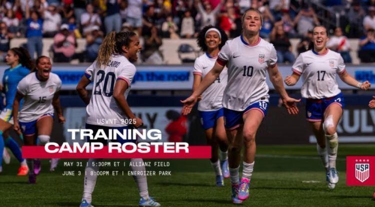 美国女足公布对阵中国女足名单：邓恩、吉尔玛、约翰内斯等在列