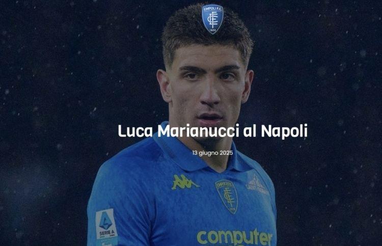 官方：恩波利20岁后卫马里亚努奇正式转会加盟那不勒斯