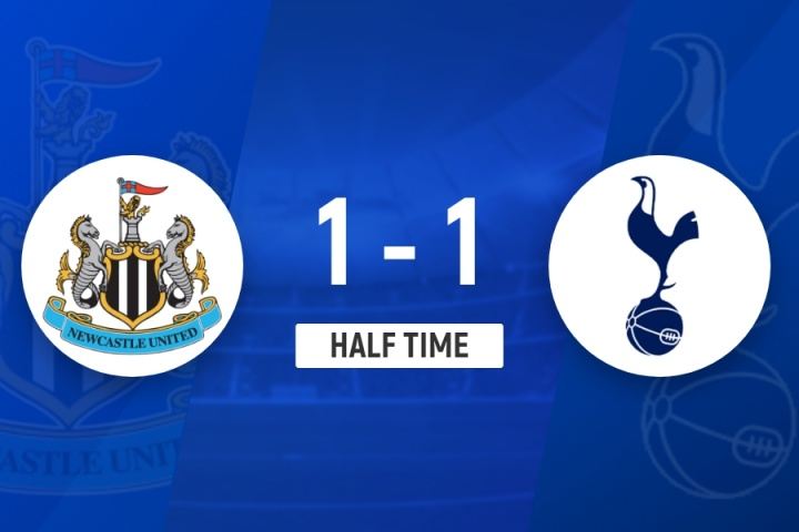 半场-热刺1-1纽卡  约翰逊推射闪击巴恩斯抽射扳平特尔失大单刀