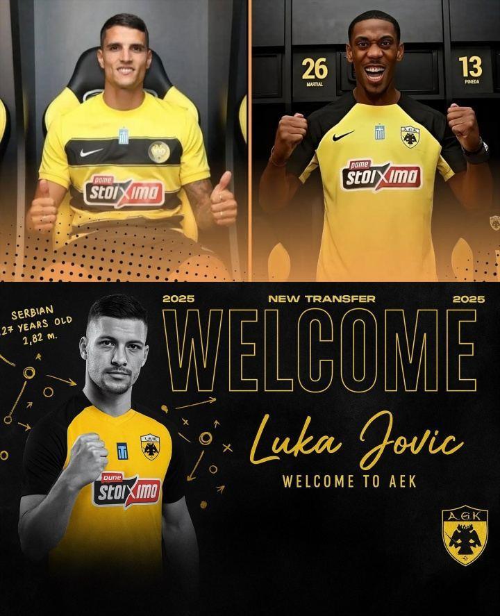 巅峰身价1.55亿27岁约维奇 29岁马夏尔 拉梅拉，成雅典新三叉戟