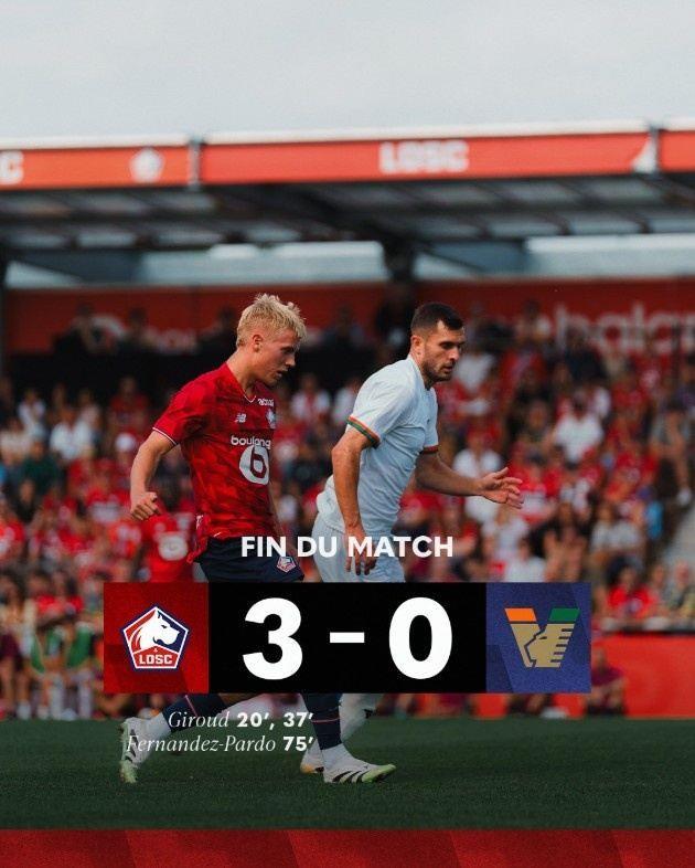 天王盖地虎！吉鲁热身赛双响，助里尔3-0击败威尼斯