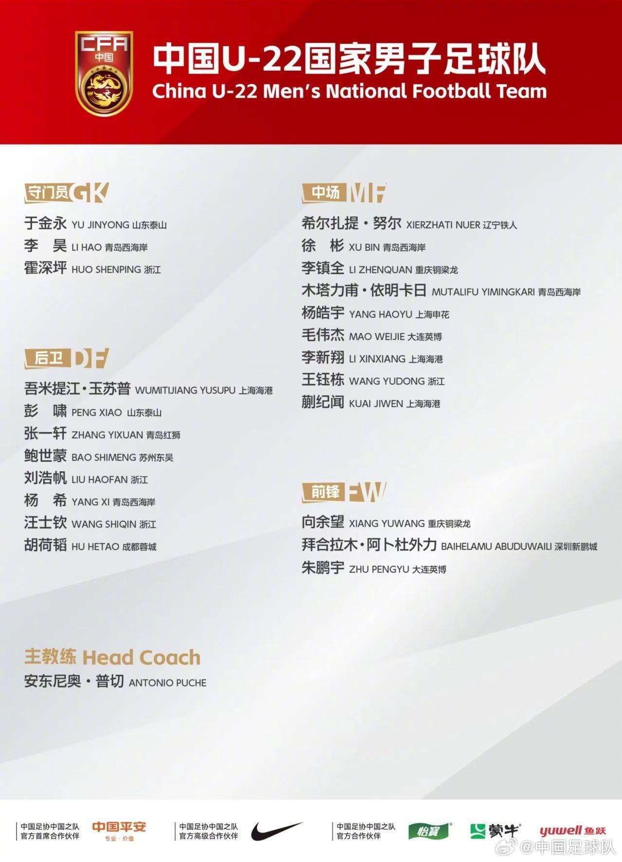 马德兴：U22国足首次人员到齐 缺少日常积累热身场次较少