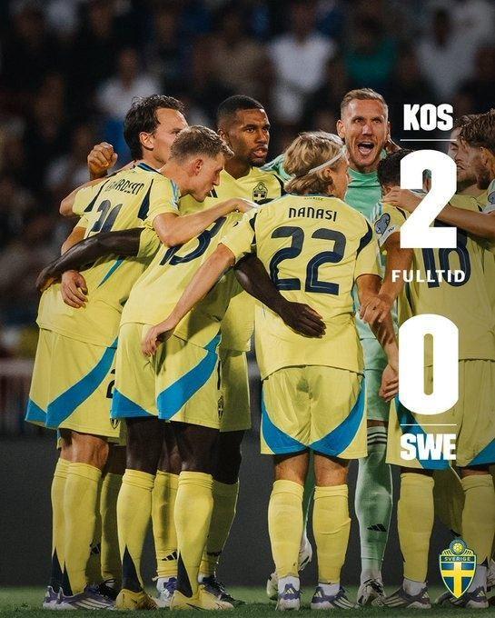 爆冷！瑞典0-2不敌科索沃，约克雷斯伊兰加首发，伊萨克替补登场