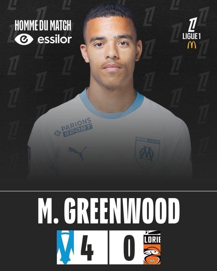 巅峰身价5000万欧！格林伍德传射获MVP 开季2球3助领跑法甲助攻榜