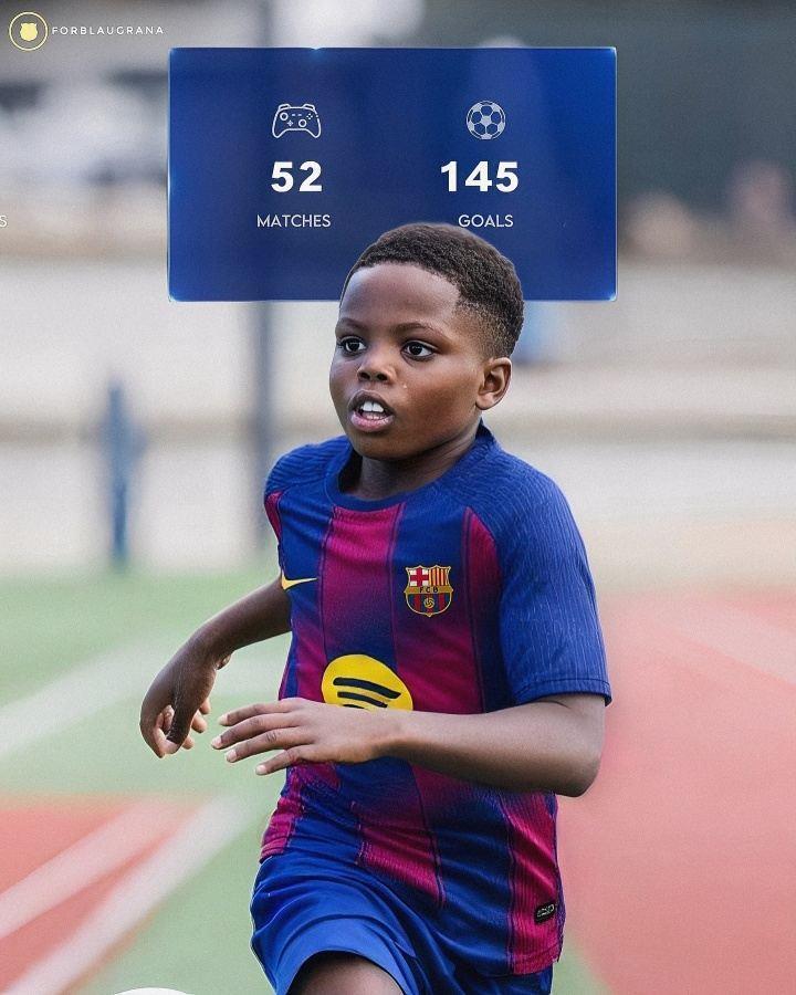 拉玛西亚再出天才巴萨11岁小将52场145球，已签约莱万经纪人