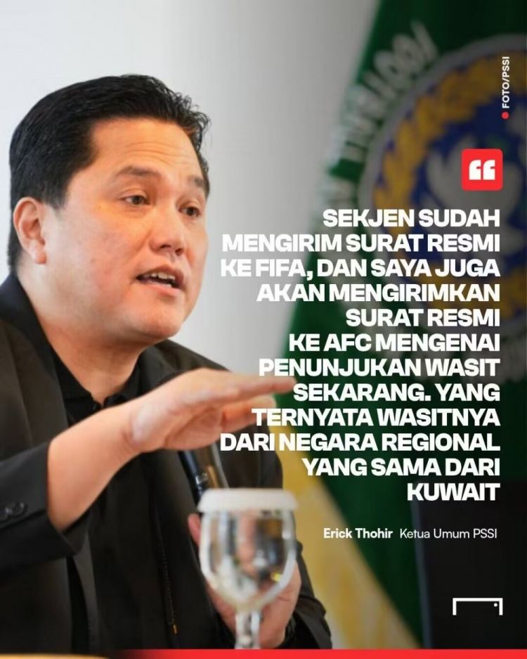 印尼足协抗议西亚裁判吹罚世预赛：影响比赛公平性