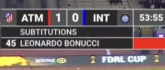 马竞1-1国米转播方犯下低级错误，提示国米用埃里克森换下博努奇