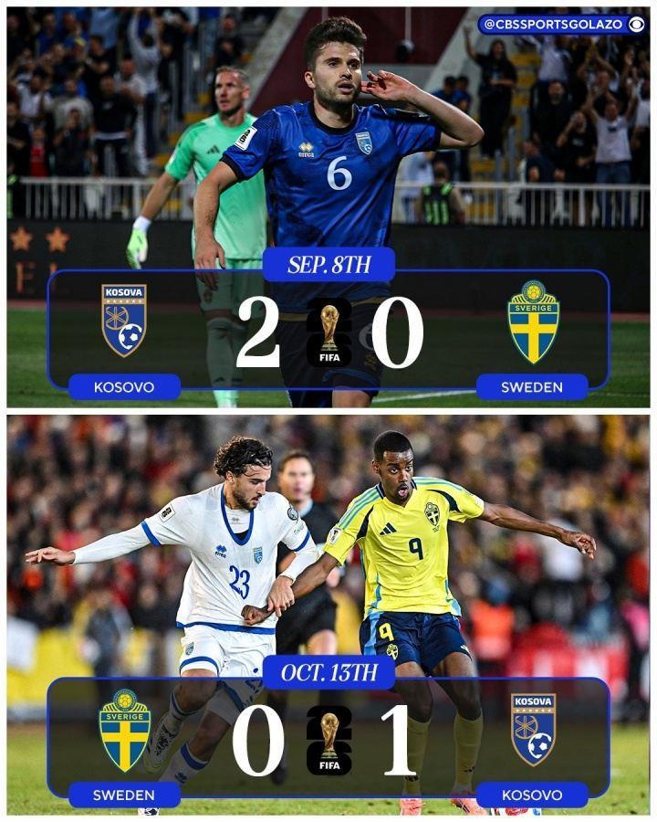 比国足高3位!世界第91科索沃世欧预双杀瑞典0丢球 大概率进附加赛