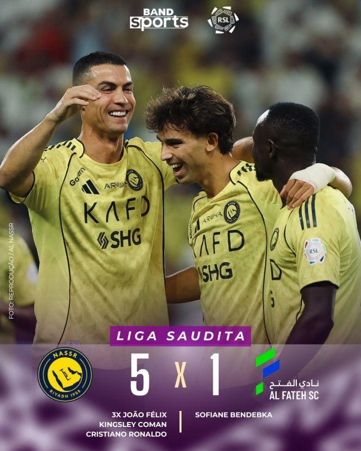 涅槃重生！菲利克斯5轮2度戴帽1次双响，打入8球领跑沙特联射手榜