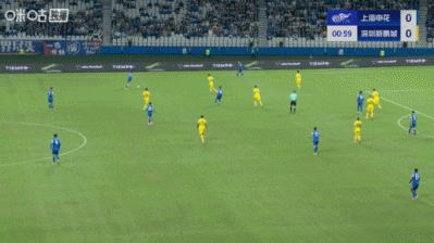 半场：申花1-0新鹏城，实时积分距榜首2分，路易斯开场2分钟建功