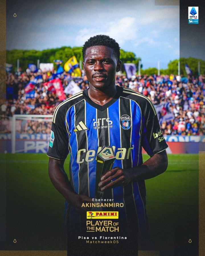 记者：外租比萨期间表现出色，国米球探现场考察小将阿金桑米罗