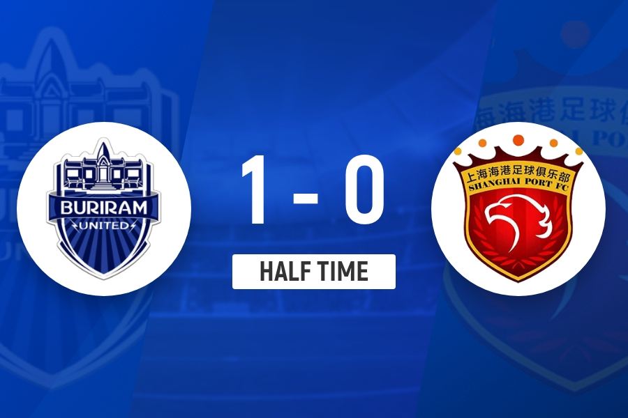 半场-防线被打穿致丢球李圣龙错失良机 上海海港0-1落后武里南联